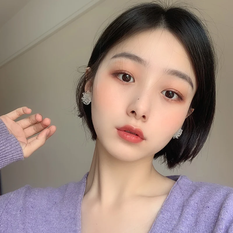 HUANZHI 2019 корейские прозрачные акриловые серьги-гвоздики с эпоксидной смолой для