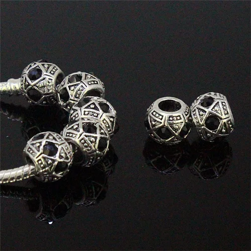 10 шт. бусины цилиндры с кристаллами|Бусины| |