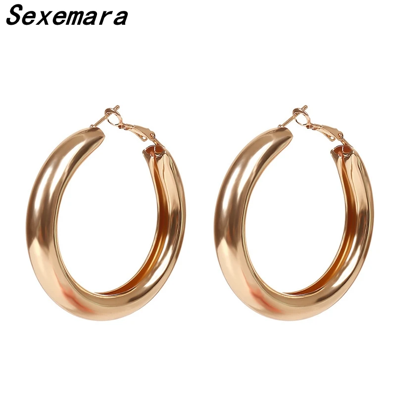 Meidi геометрический круг серьги обруча для Для женщин цвета: золотистый