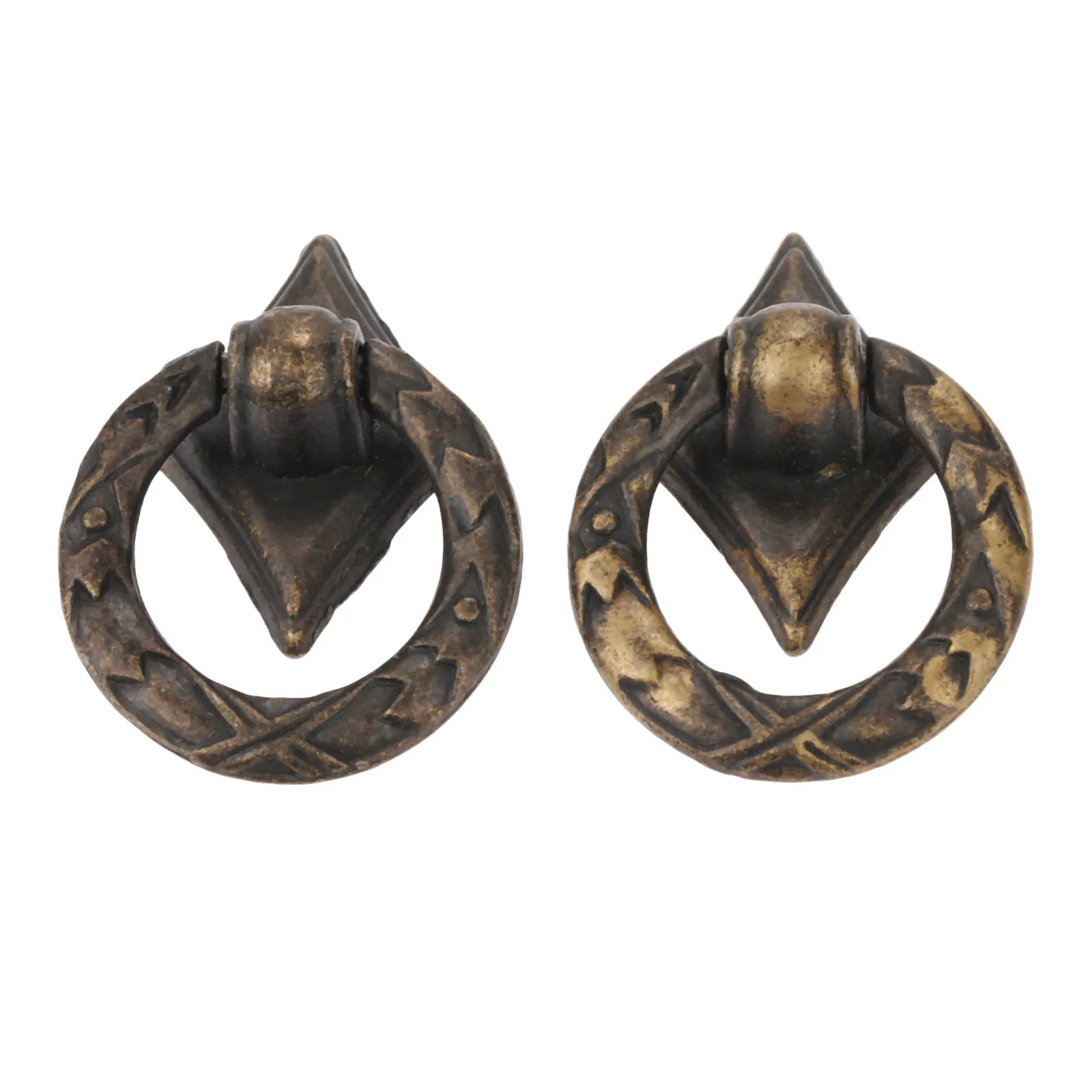 

2Pcs 43x21mm Antique Furniture Handle Vintage Cabinet Knobs and Handles Wooden Box Kitchen Cupboard Drawer Ring Pull Handle Grip