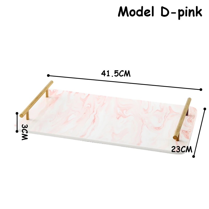 Model D-pink Керамический чайный горшок, чашка, набор мраморной посуды для напитков, скандинавские кофейные чашки и блюдце с золотой ручкой, чайный поднос, послеобеденный чайный набор, 1 шт - Цвет: Model D-pink