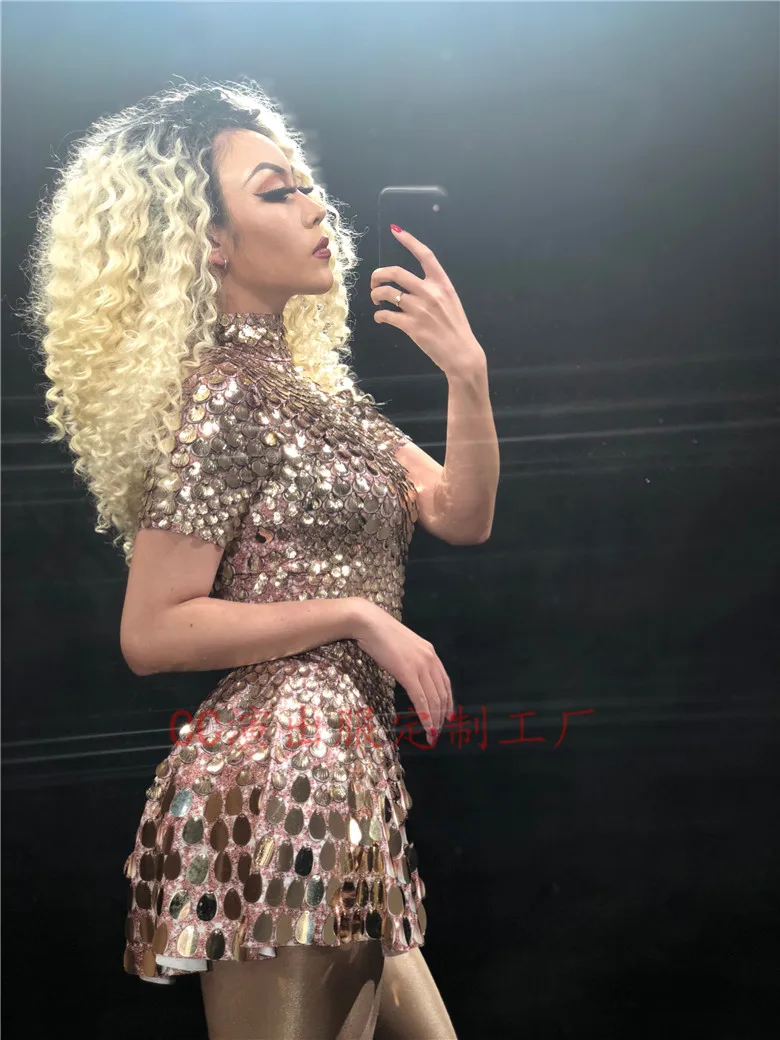 Женское Новое блестящее милое мини платье с блестками костюм для праздника боди