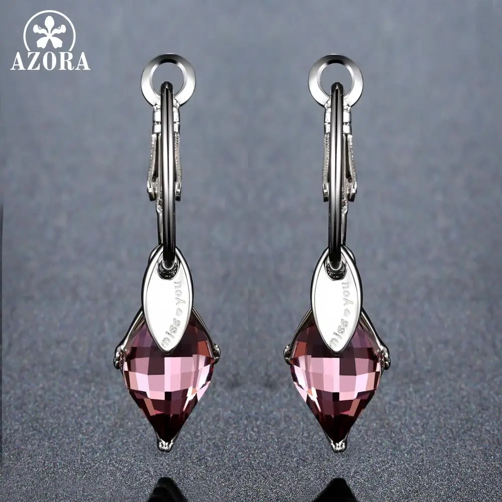 Азора модные бижутерия Серьги подвески для женщин Фиолетовый Австрийские с