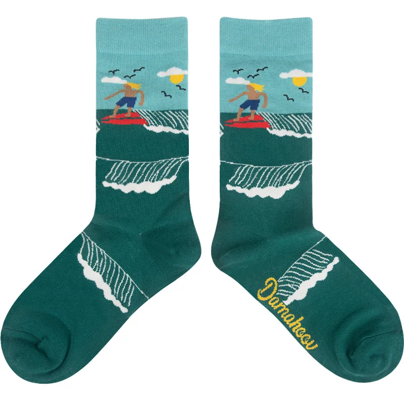 Повседневное забавные носки для мальчиков 5 пар в наборе счастливые женщин