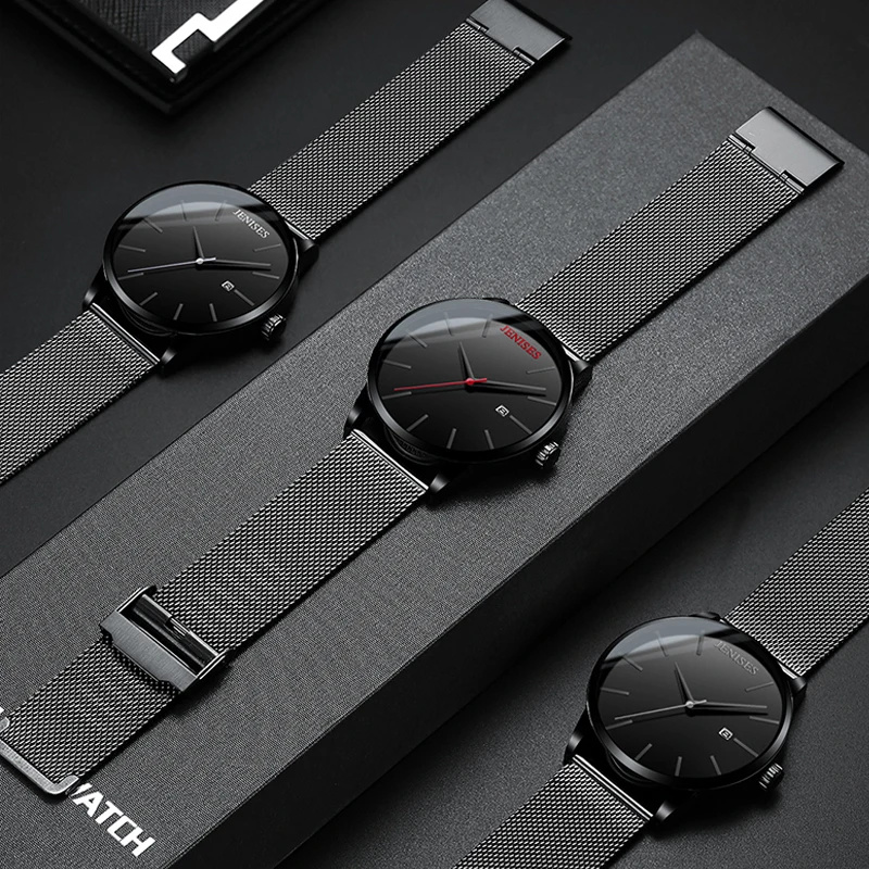 2019 простые мужские часы Топ бренд класса люкс полностью стальные повседневные