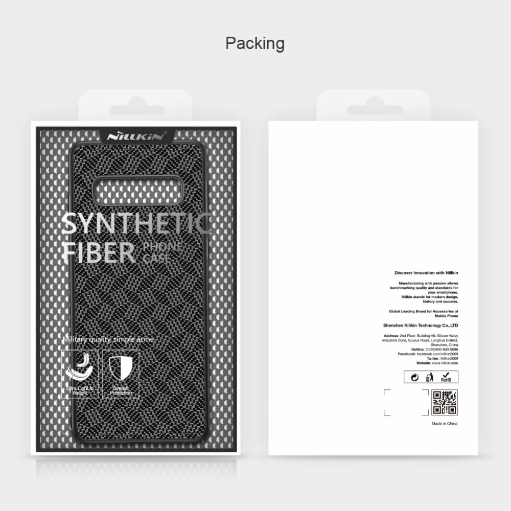 Чехол для samsung Galaxy S10/S10 Plus NILLKIN из арамидного волокна, чехол с ромбовидными жилами, прочная тонкая задняя крышка, светильник