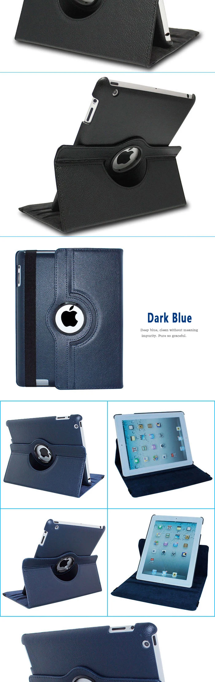 Принципиально для iPad 2/3/4 9," дюймовый планшет крышка Case_Smart Wake-для сна и игр, 360-вращающийся&+ Защитная пленка на экран, и ручка