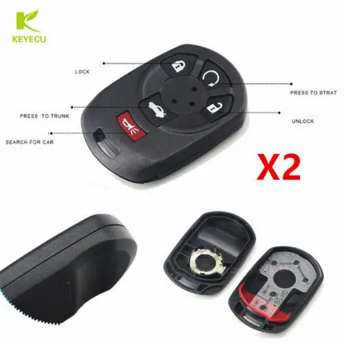 Запасной корпус для дистанционного ключа KEYECU чехол Cadillac STS 2005-2007-M3N65981403 2 шт. |