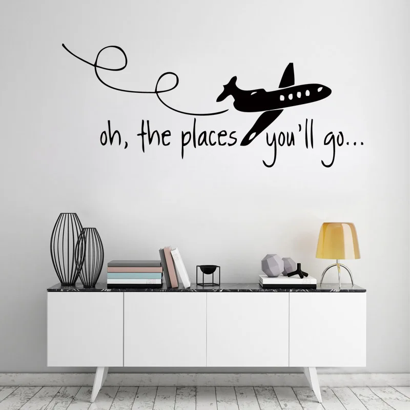 D214 OH места YOU'LL GO Dr Seuss детские настенные наклейки для охоты виниловые