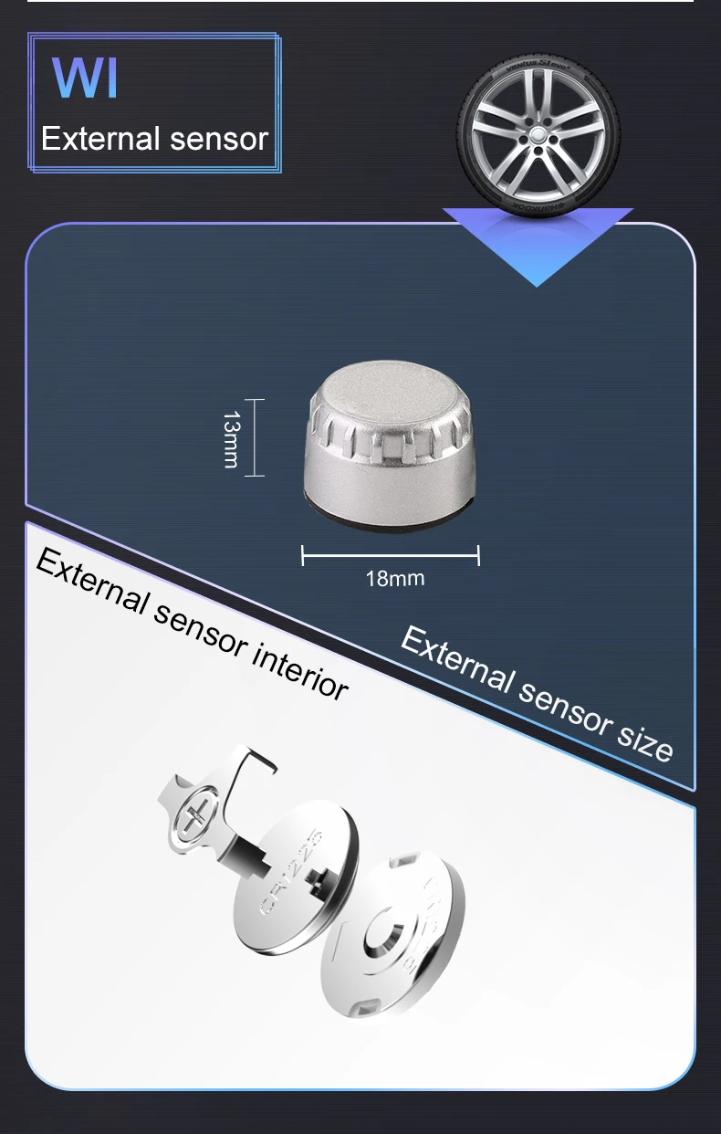 Мотоцикл TPMS монитор давления в шинах Система сигнализации мотоцикла с внешним/внутренним датчиком беспроводной с ЖК-дисплеем