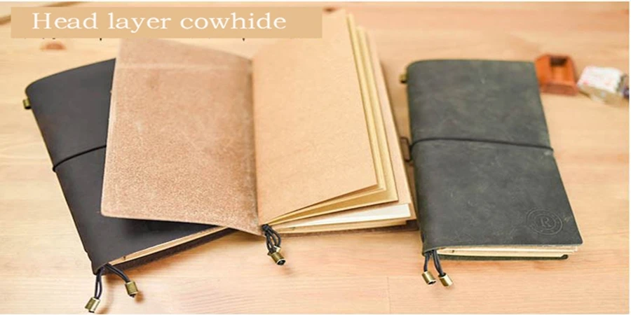 Traveler Notebook and first layer cowhide and can gift or record your growth vintage notebook free shipping