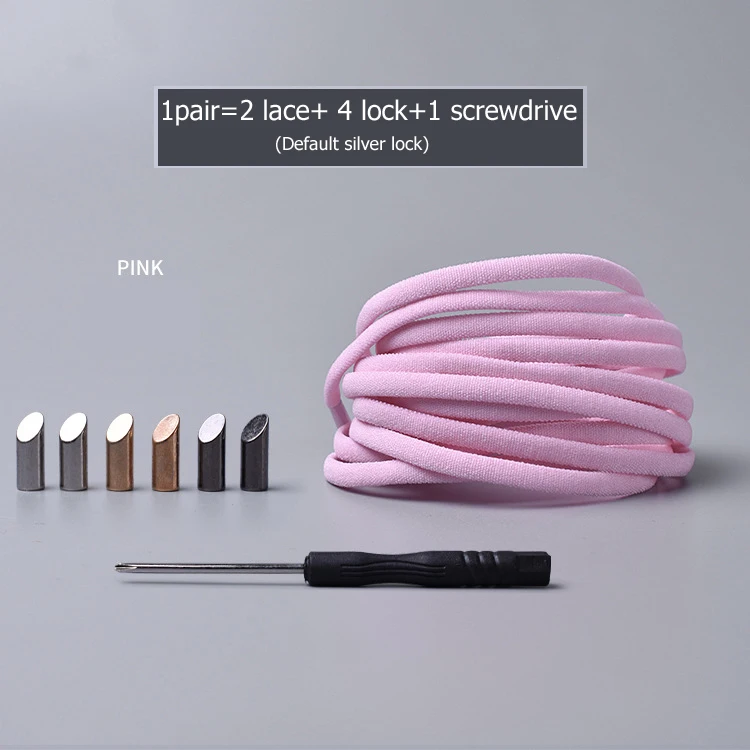 pink 1 пара одноцветных полукруглых шнурков, эластичные шнурки без шнурков, шнурки для обуви для детей и взрослых, быстро скользящие кроссовки, шнурки для обуви, шнурки - Цвет: pink