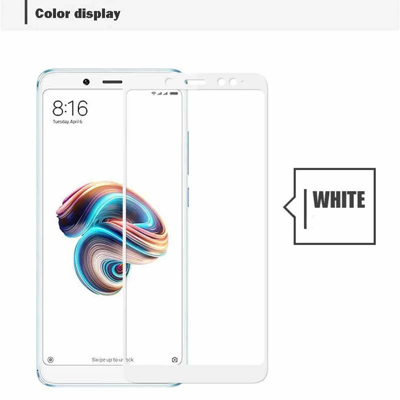 White Закаленное стекло на Xiaomi Redmi Note 5 Glass Scratch-resistant защитное стекло на экрана сяоми редми 5 pro стеклоЧерная передняя пленка - Цвет: White