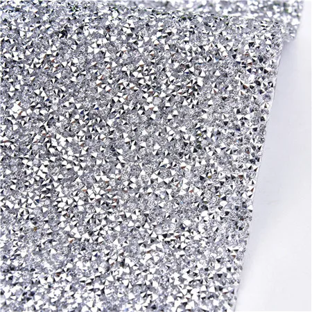 silver color Прямая с фабрики 24x40 см Стразы/стразы на сетчатой основе отделка исправление стразы кристалл аппликация свадебное платье Декоративные - Цвет: silver color