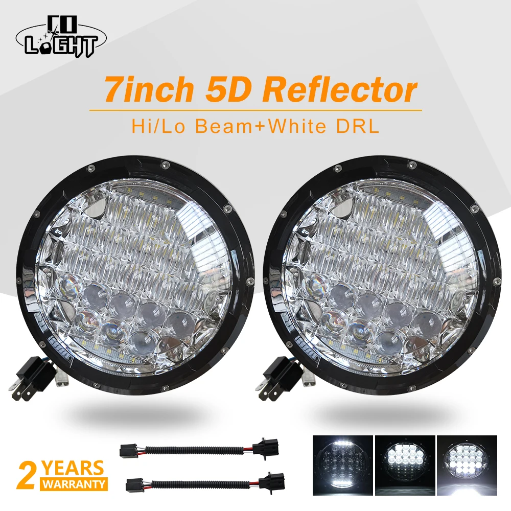 Автомобильные фары CO LIGHT 70 Вт 5D 7 дюймов светодиодные angel eyes H4 Led 35 для Niva 4X4 УАЗ Лада