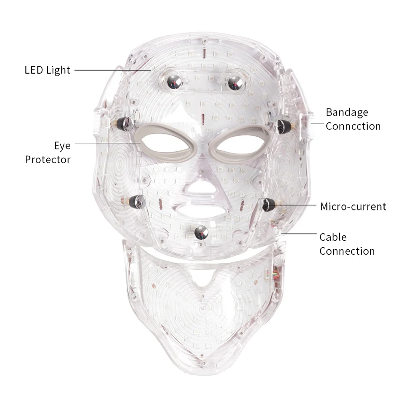 Masque led 7 цветов Светодиодная маска для лица светодиодная Корейская фотонная