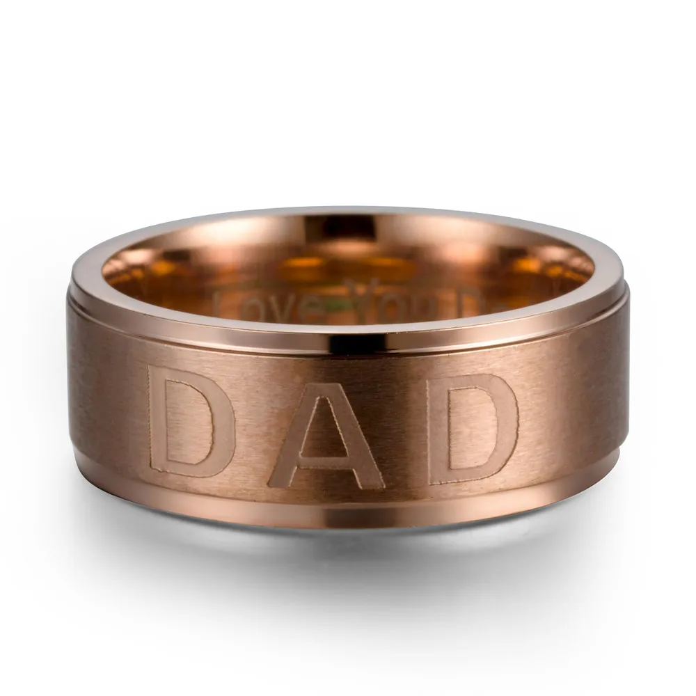 Кольцо из нержавеющей стали с гравировкой Love You Dad | Украшения и аксессуары