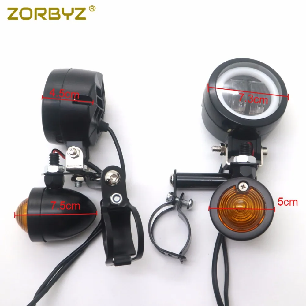 ZORBYZ мотоциклетный черный указатель поворота противотуманный светильник вилка с