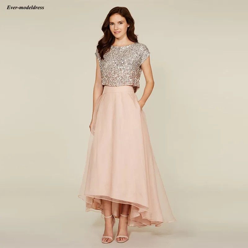 Платье подружки невесты из двух частей с блестками и карманами 2020|Платья подруги