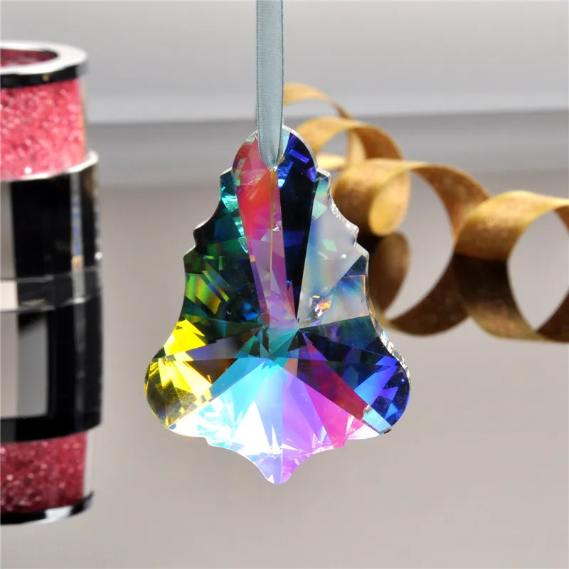 76 мм цветной кленовый лист стеклянные призмы Ловец снов запчасти гирлянда чакры