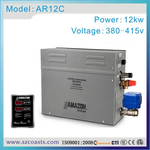 12kw 380v Amazon сауна парогенератор для парной с функцией автоматического слива |