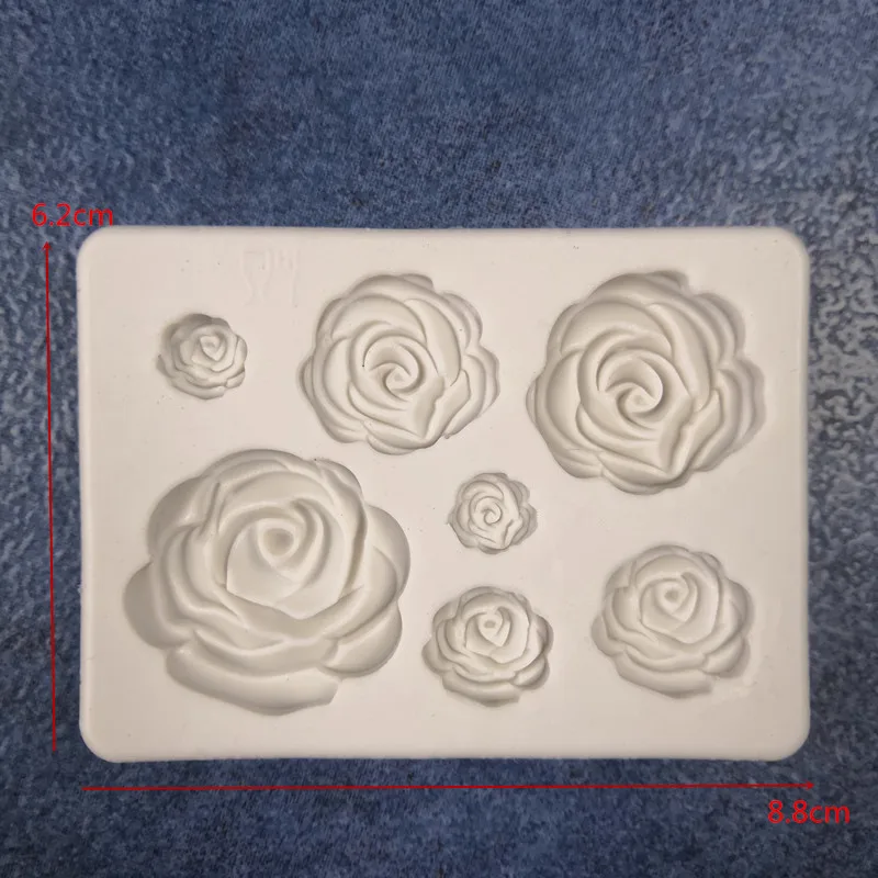 Aomily 7 отверстий в форме розы 3D Кремниевая фотография сделай сам кондитерский