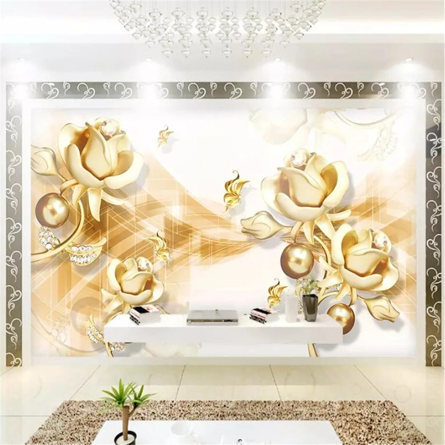 Beibehang пользовательские крупномасштабные обои 3D фотообои золотистое красивое