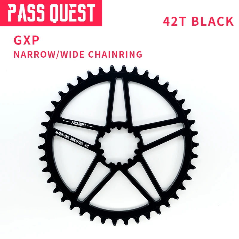 Велосипедная звезда PASS QUEST GXP 38T/40T/42T 0 мм офсетная для горного велосипеда Sram XX1 eagle