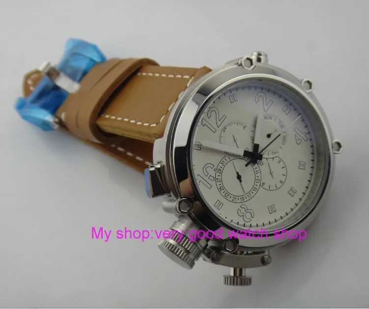 Часы наручные PARNIS мужские с белым циферблатом 50 мм 252|watch men|watch men watchwatch mechanical |