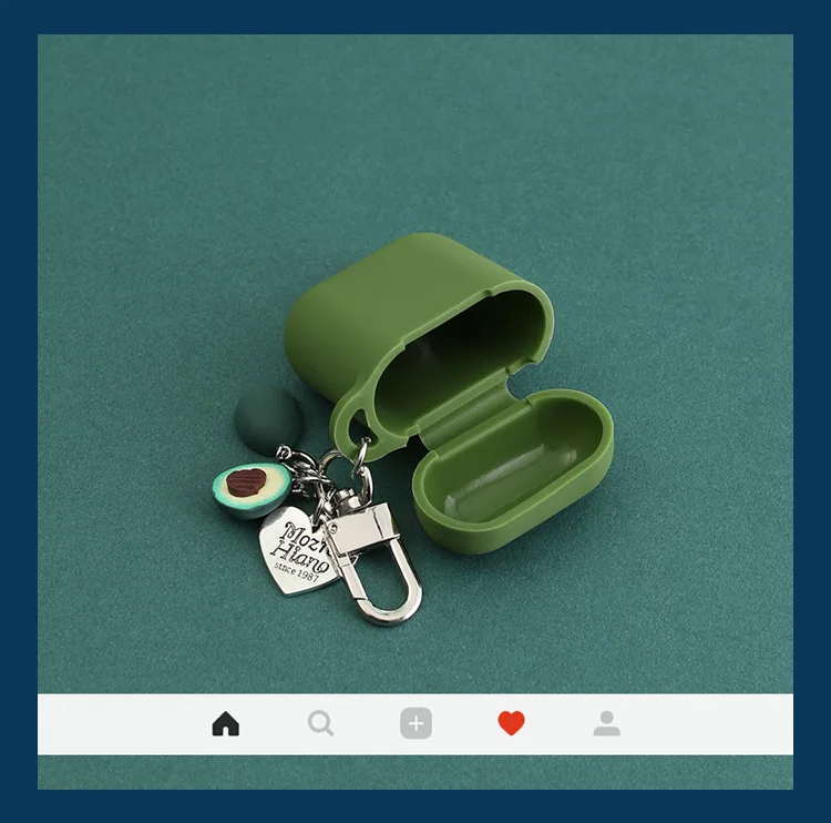 Силиконовый чехол Avocado для Apple Airpods, аксессуары для беспроводных наушников с Bluetooth, Защитные чехлы для наушников