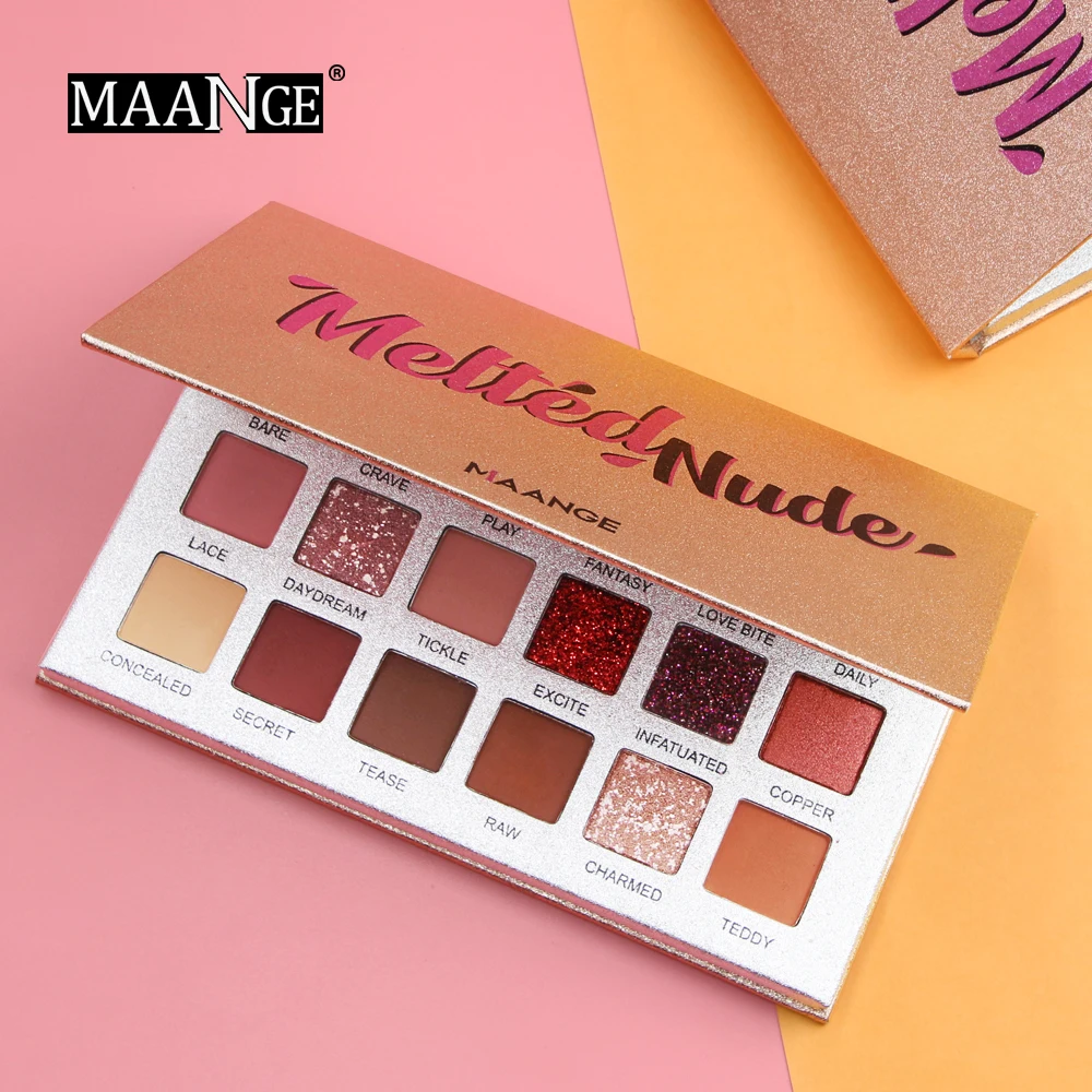 MAANGE Pro 18 цветов палитра теней для век блеск мерцание матовые глаза макияж