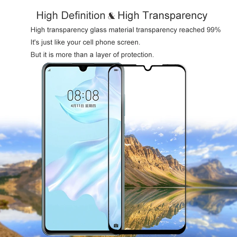 2 шт оригинал полное покрытие защита для экрана из закаленного стекла Huawei P30 с