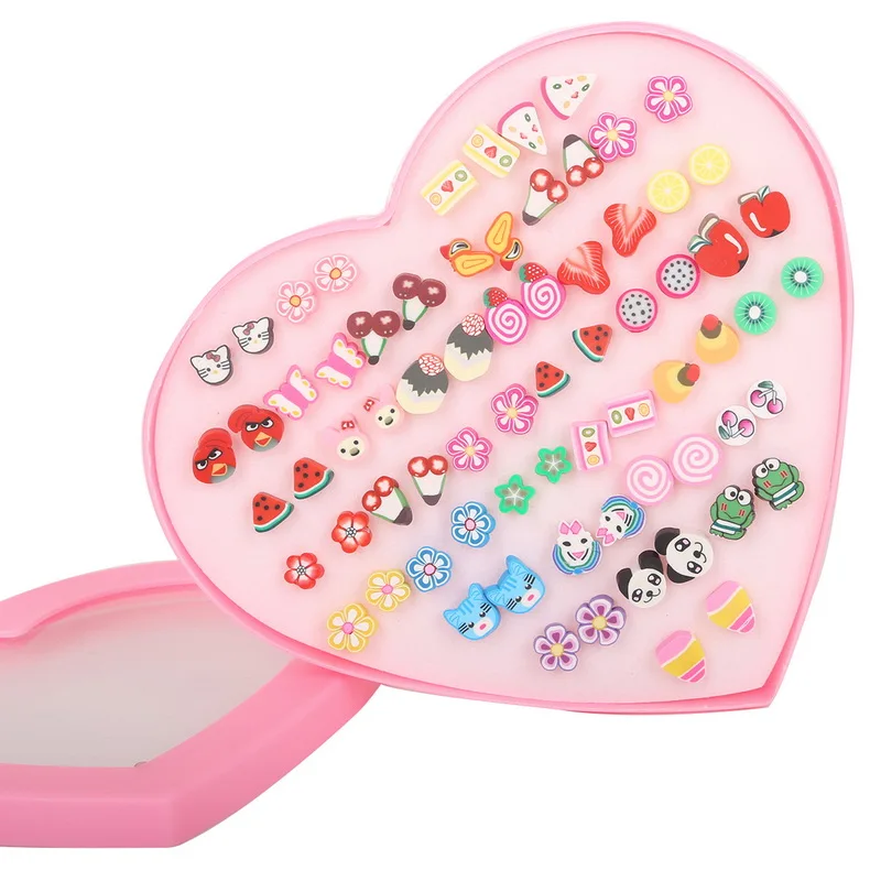 Модные маленькие серьги Стразы из полимерной глины белого и черного цвета Микс