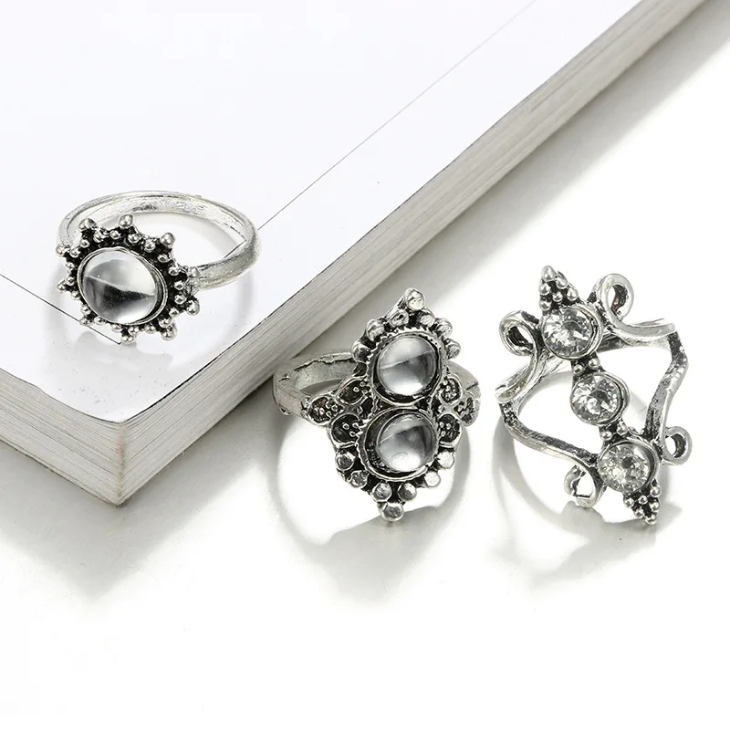 13 шт./компл. женское богемное Винтажное кольцо в форме короны с волнистым цветком