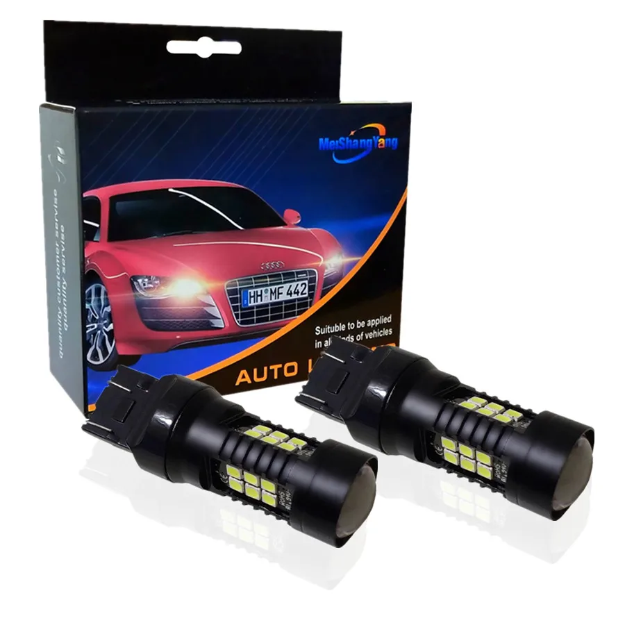 2шт 1200Lm T20 W21W светодиодный W21/5W 7440 7443 СВЕТОДИОДНЫЙ Фонарь Белый Красный Янтарный