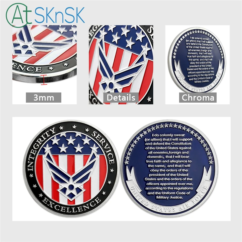 

Wholesale 50/100pcs/lot US Air Force Oath of Enlistment USAF Challenge Coin