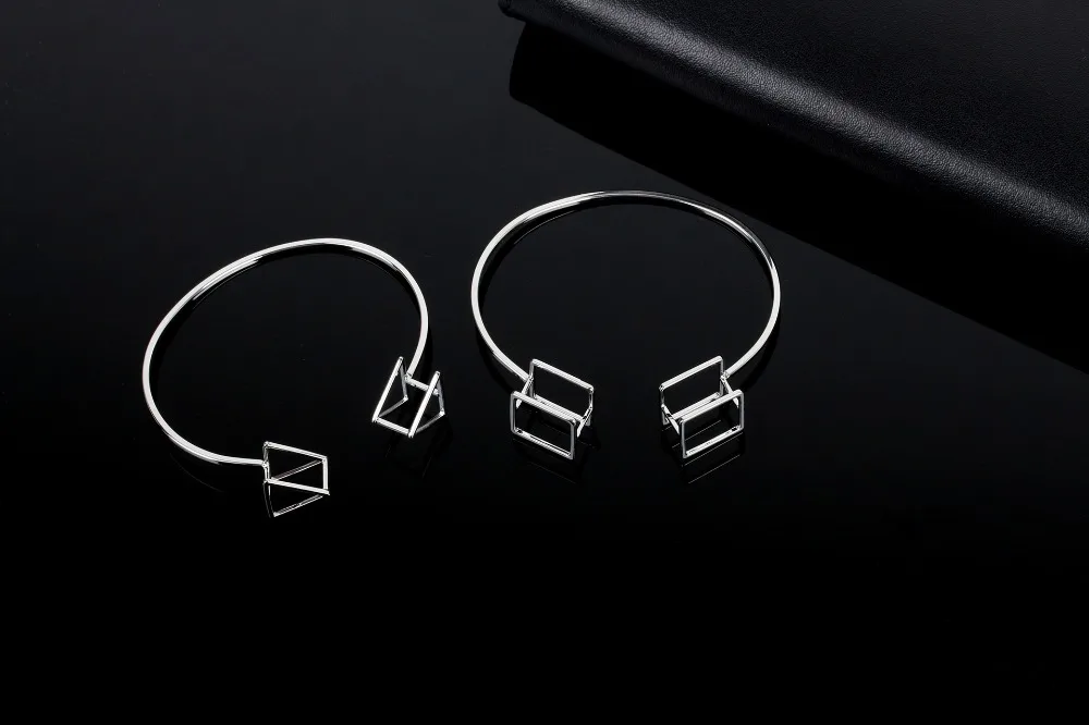 Простые Модные геометрический открытие браслет стерео Треугольник площадь