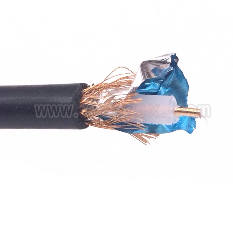 

10 meters 50-3 RG58U coaxial cable Black 5mm 50 Ohm 30ft for crimp connector fast shipping