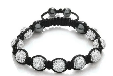 

high quality!Can Choose Color DHL EMS Free+Gift.10mm Disco Ball MNW White handmade crystal Bracelet For Women.