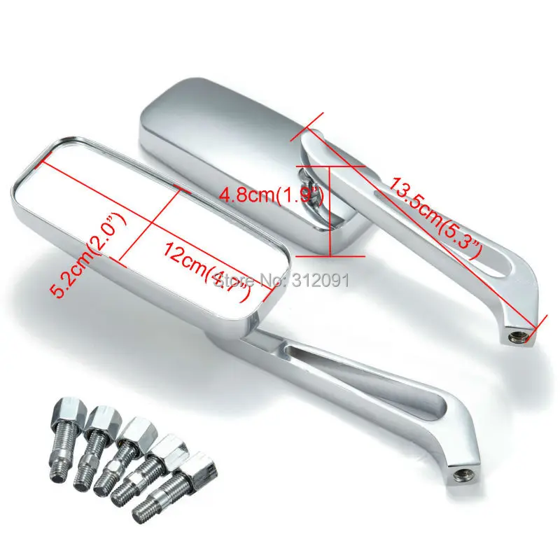 Хромирование алюминиевый зеркал заднего вида для Softail Sportster чоппер поплавок|aluminum