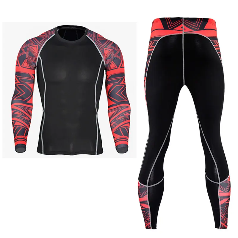

Quick Dry Men's Running Sets 2 pieces/sets Compression Sports Suits Men Basketball Tights Clothes Gym Fitness Jogging Sportswear