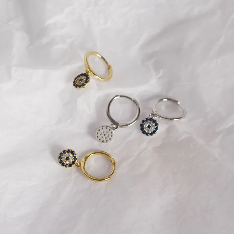 Подвесные серьги-кольца для женщин серебряные серьги-подвески с фианитами
