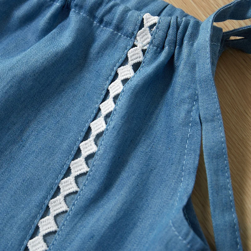 Изысканные наряды для девочек коллекция 2019 года летняя кружевная джинсовая