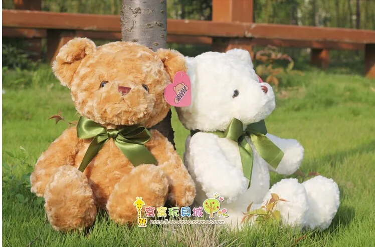 

45 cm lovely bow tie teddy bear plush toy bear doll gift w4341