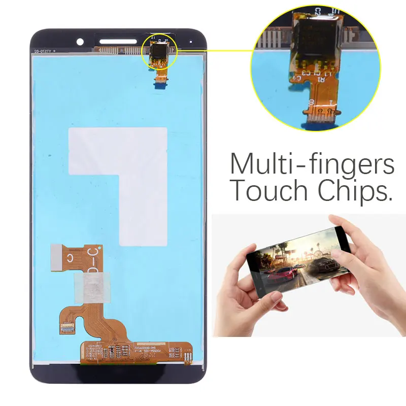 Дисплей для HUAWEI Honor 4X LCD в сборе с тачскрином на рамке 5.5'' черный белый золото