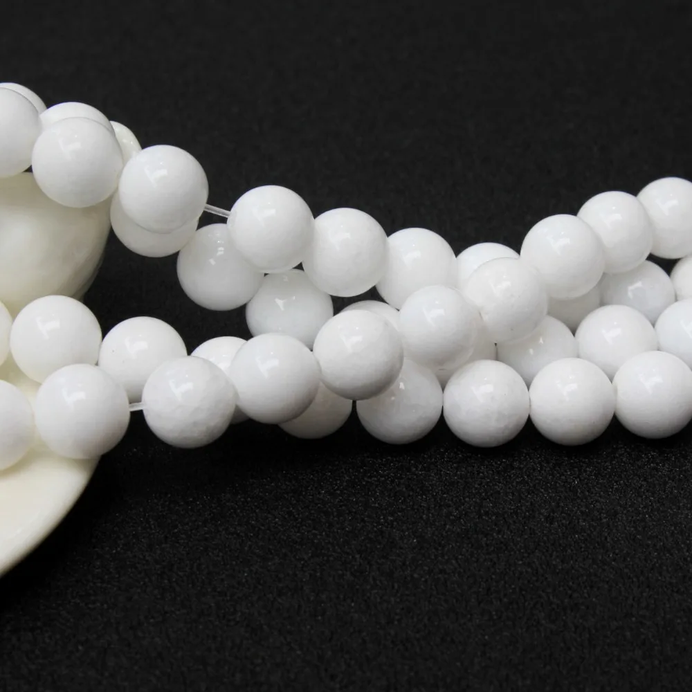 Бусины Из Натурального Белого Камня AAA + для изготовления ювелирных изделий 4 /6 /8 /