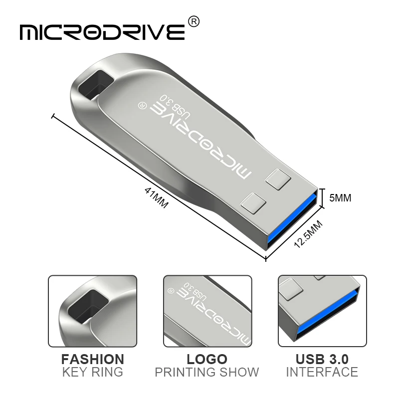 USB флеш накопитель 64 Гб 128 металлический водонепроницаемый 3 0 индивидуального