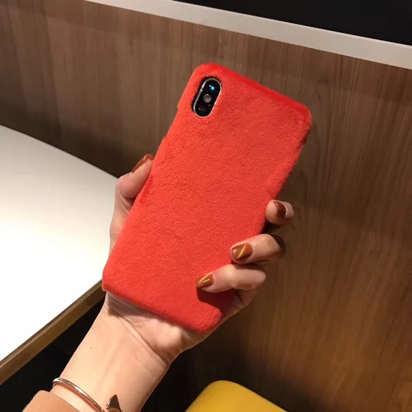 Kuutti Squishy PC плюшевый Меховой чехол для мобильного телефона DIY однотонный iPhone 6 7 8 X