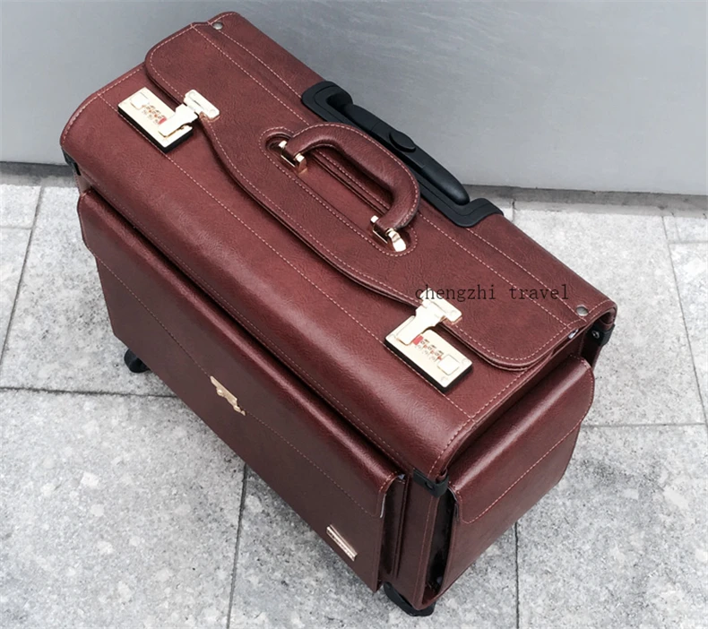 CARRYLOVE 1" дюймовый Спиннер carry on чемодан кабина авиалинии пилот кожаная дорожная сумка на колесиках