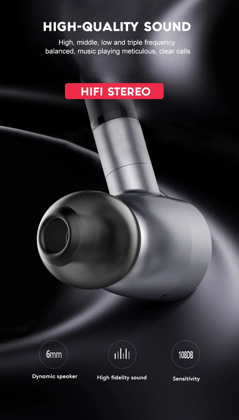 Arlado YL-6S беспроводные Bluetooth наушники герметичные наушники-вкладыши 180 ° свободно вращающийся наушник Быстрая зарядка наушники для смартфона